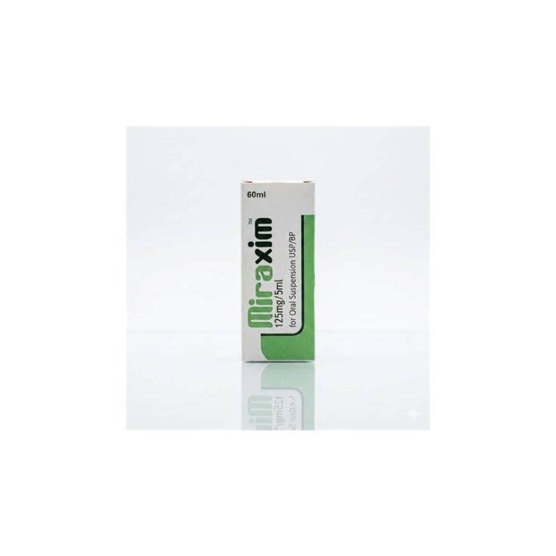 Miraxim Cefuroxime Axetil Suspension USP 125mg 5ml 100ml Oral Suspension