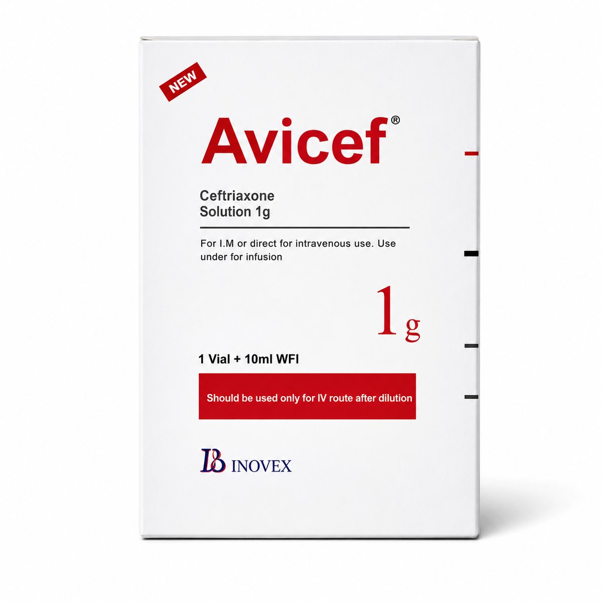 Avicef Ceftriaxone 1g Sodique Injection