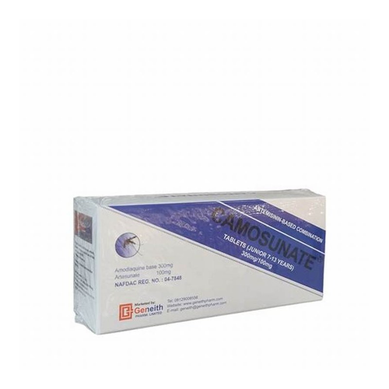 Camosunate 7 - 13 Years and Above Amodiaquine 300mg Artesunate 100mg Tablets