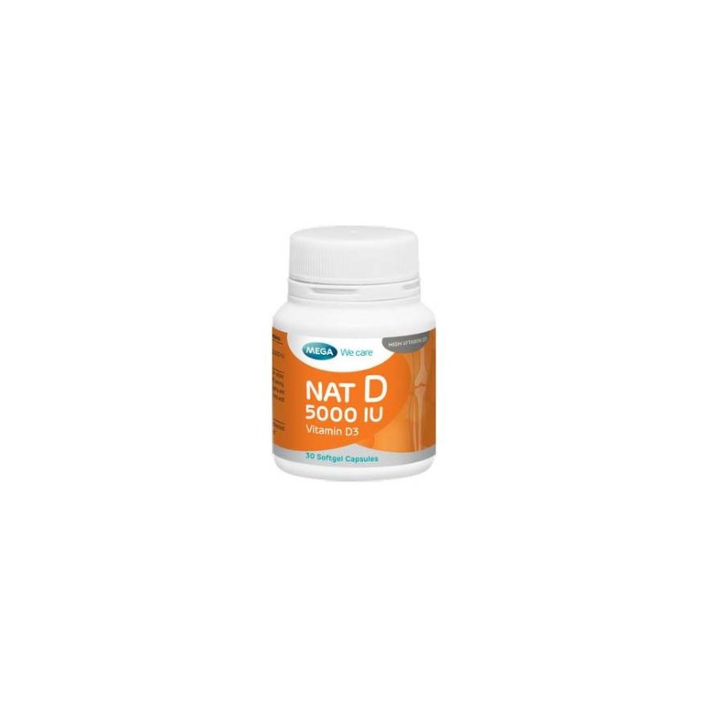 NAT D 5000iu Vitamin D3 Capsules