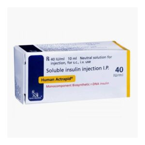 Human Insulin Actrapid Vial Soluble Injection I.p. 40iu Ml