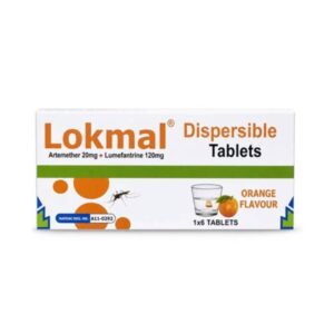 Lokmal Dispersible Tablets 20 120 Artemeter 20mg+lumefantrine 120mg