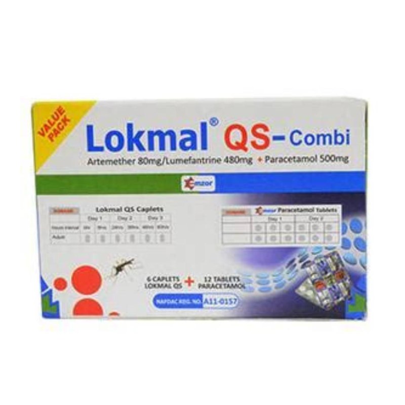 Lokmal Qs Artemether 80mg Lumefantrine 480mg Paracetamol 5 Tablets