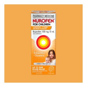 Nurofen Strawberry Orange Iburofen 100mg 5ml Oral Suspension