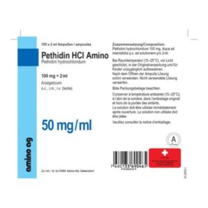 Pethidine Hydrochloride 100mg 2ml Injection